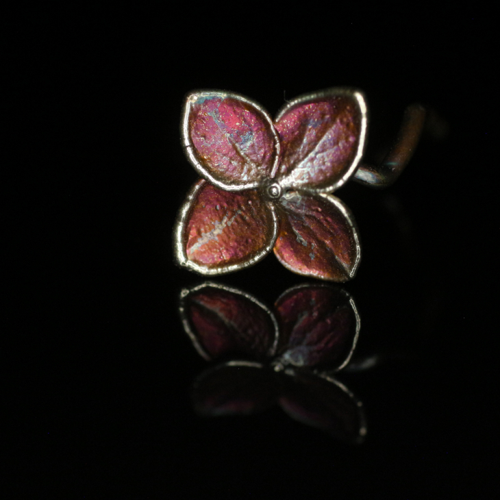 Ring in silver, Hydrangea , фото 4