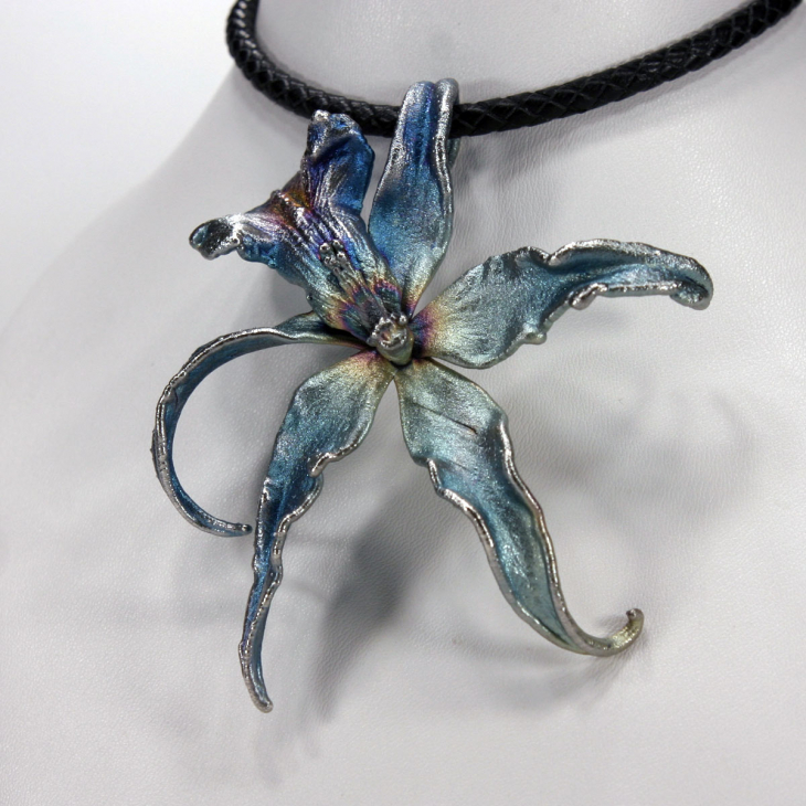 Кулон в серебре Fleur de Magique, Орхидея, фото 2