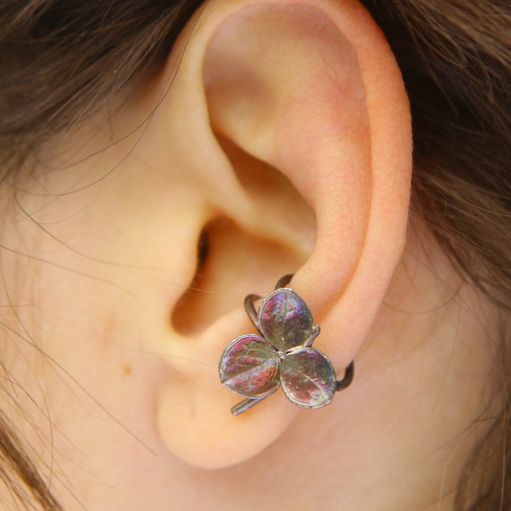 Cuff in silver, Hydrangea , фото 1