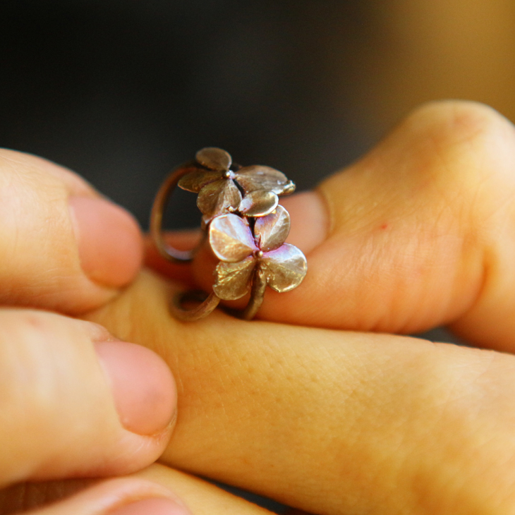 Cuff in silver, Hydrangea, фото 2