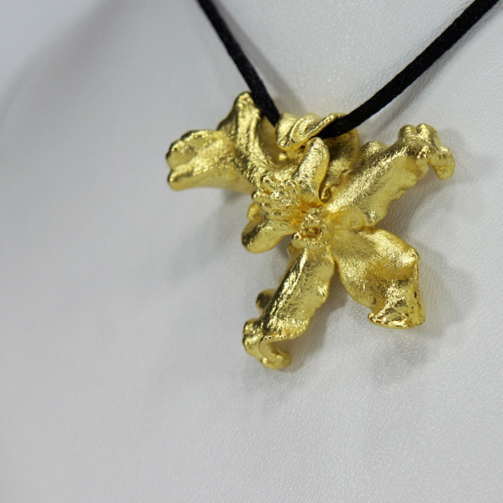 Кулон в золоте Fleur de Magique, Орхидея, фото 3