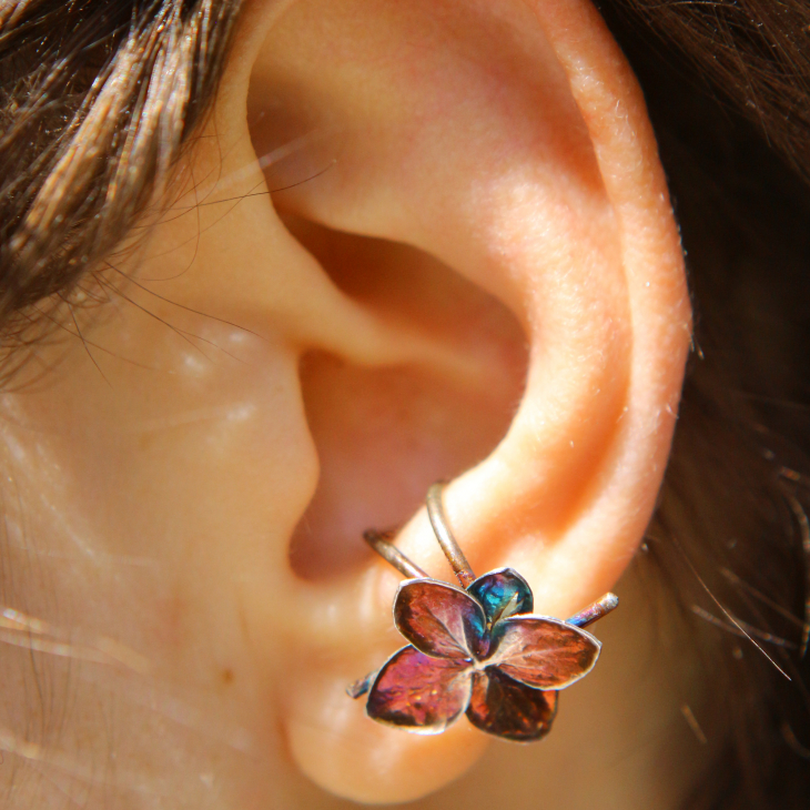 Cuff in silver, Hydrangea , фото 2