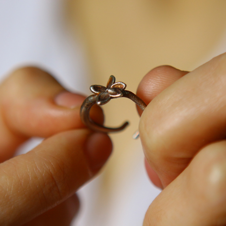 Ring in silver, Hydrangea , фото 3