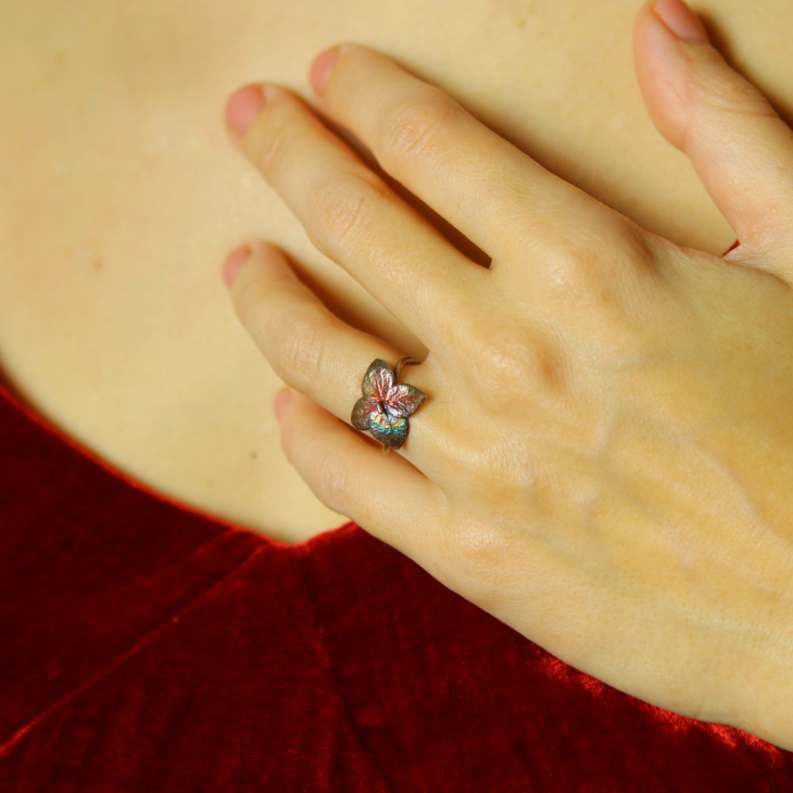 Ring in silver, Hydrangea , фото 2