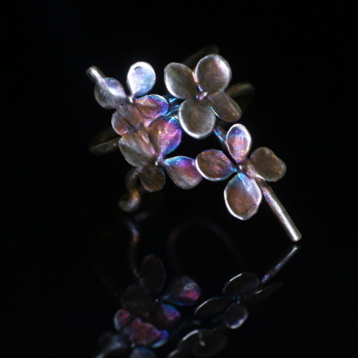 Cuff in silver, Hydrangea , фото 3