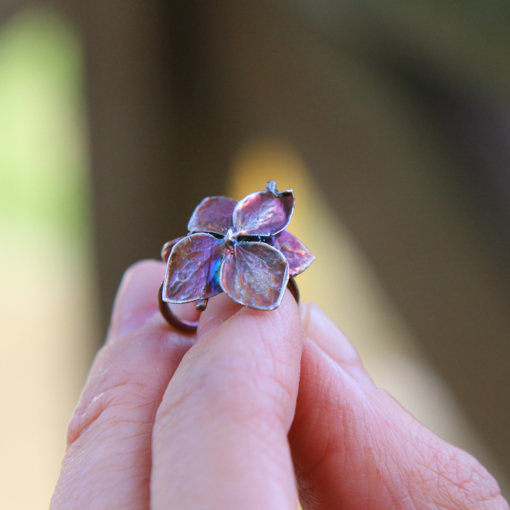 Cuff in silver, Hydrangea , фото 2