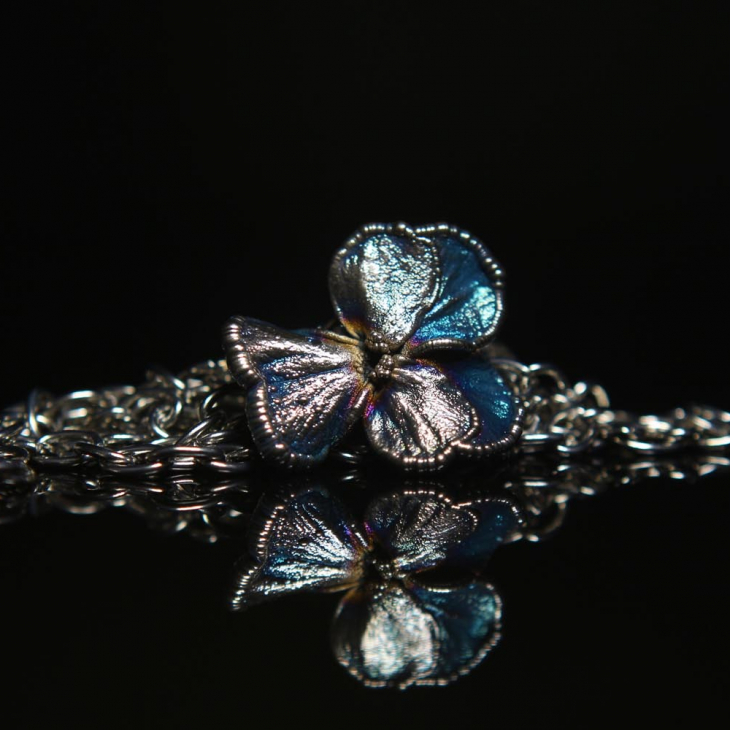 Кулон в серебре Fleur de Magique, Анютины Глазки, фото 2