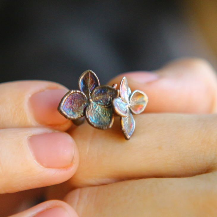 Cuff in silver, Hydrangea, фото 3