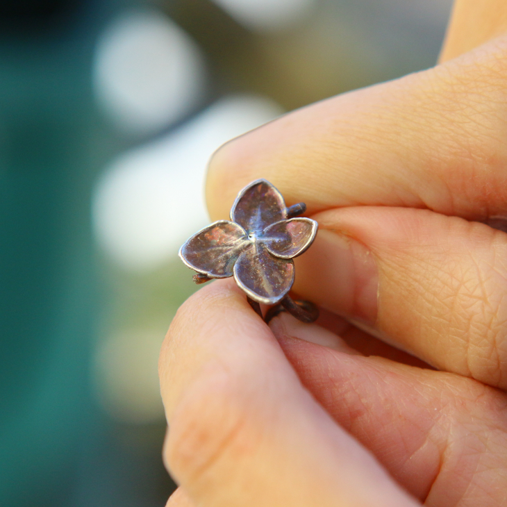 Cuff in silver, Hydrangea , фото 2