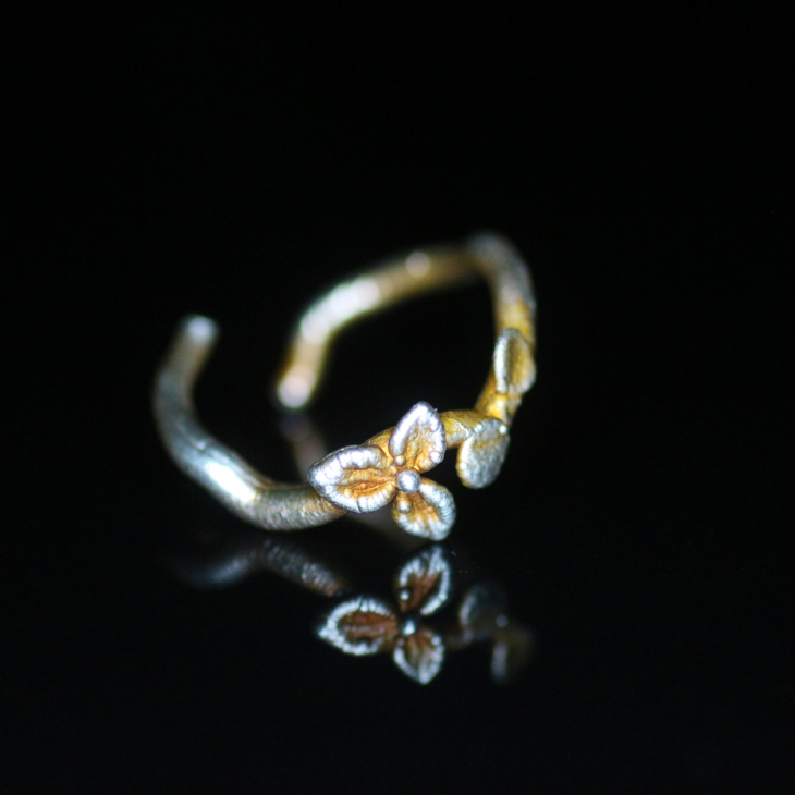 Ring in silver, Hydrangea , фото 3