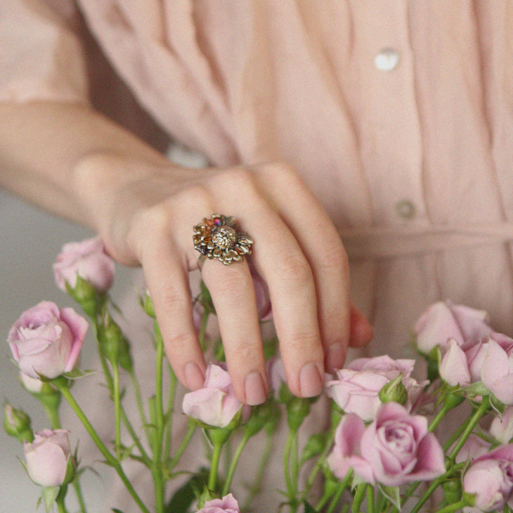 Кольцо в серебре Fleur de Magique, Хризантема, фото 1
