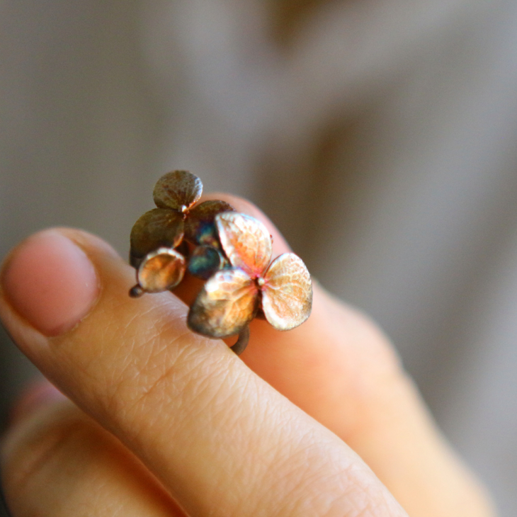 Cuff in silver, Hydrangea, фото 2