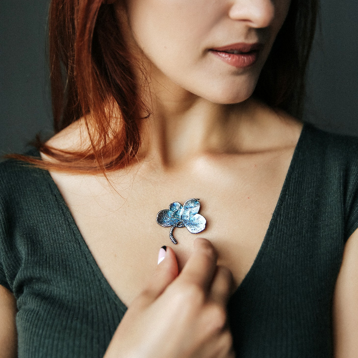 Кулон в серебре, Клевер, фото 4