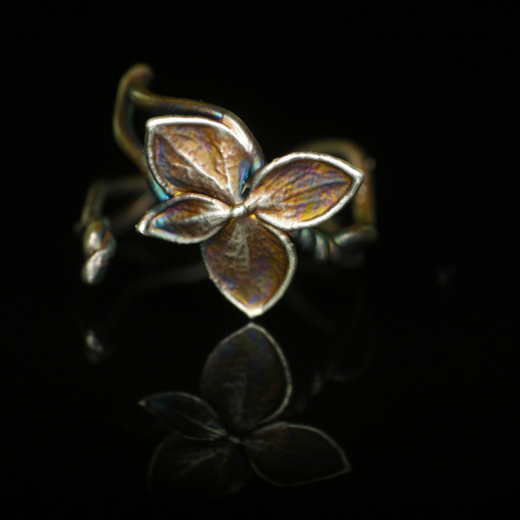 Rings in silver, Hydrangea , фото 1