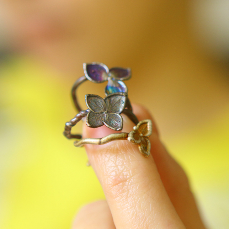 Rings in silver, Hydrangea , фото 7