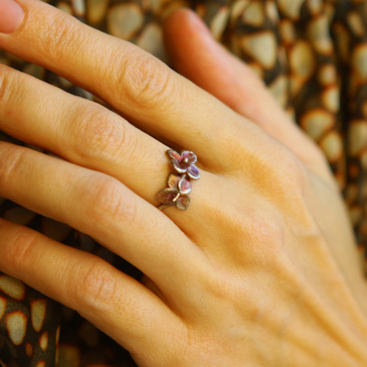 Ring in silver, Hydrangea , фото 1