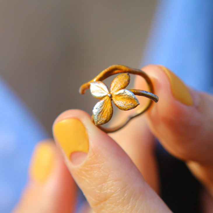 Rings in silver, Hydrangea , фото 4