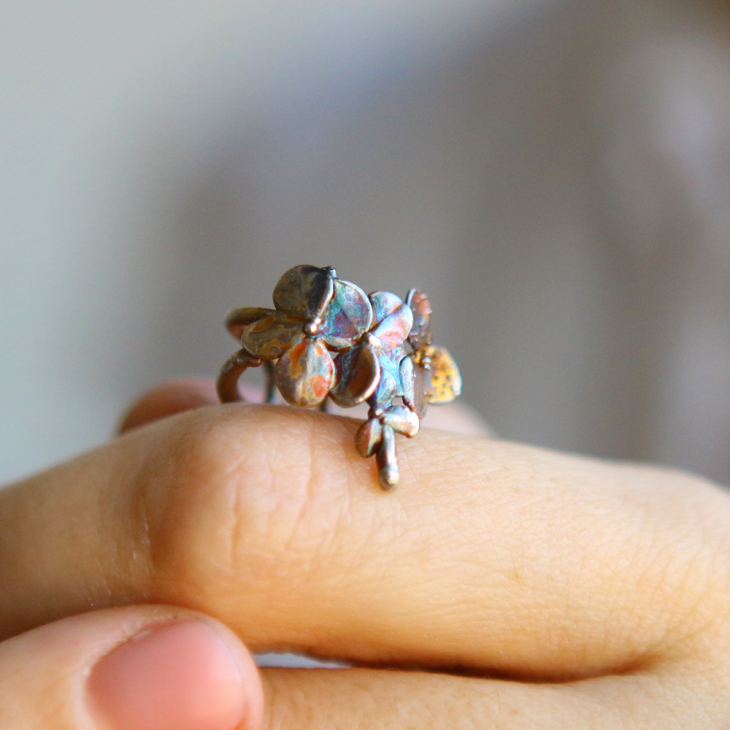 Cuff in silver, Hydrangea, фото 2