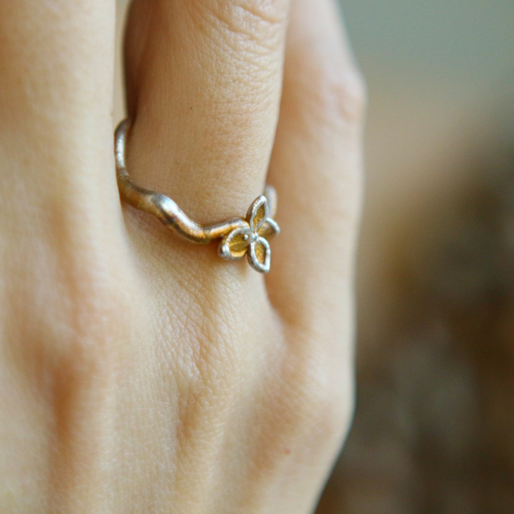 Ring in silver, Hydrangea , фото 3