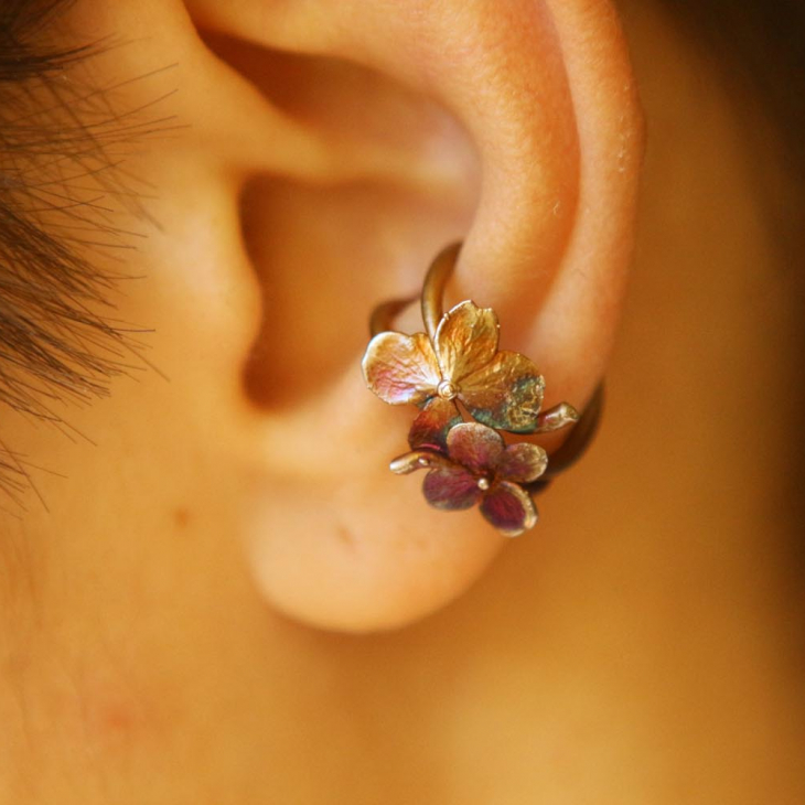 Cuff in silver, Hydrangea, фото 1