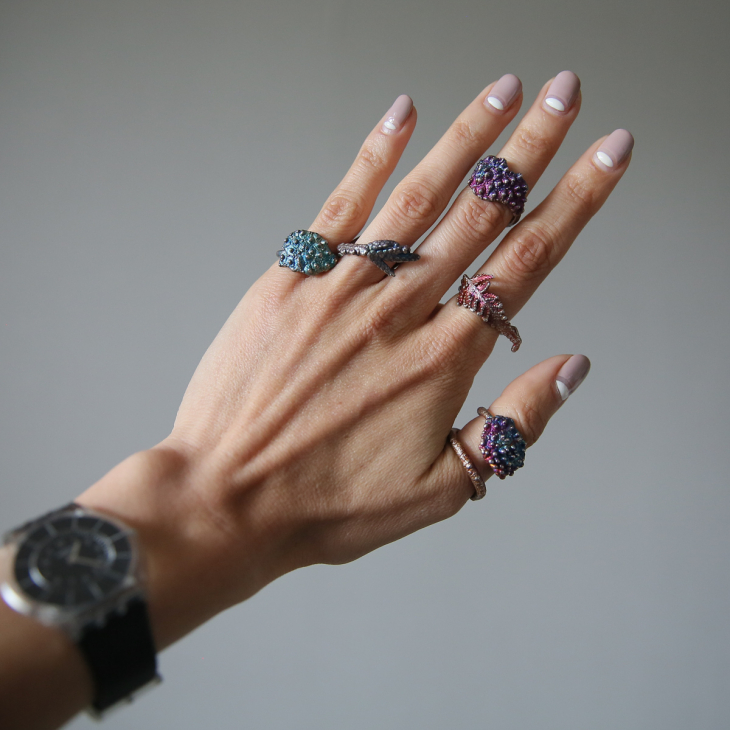 Кольцо Fern Flower в серебре, Папоротник, фото 4