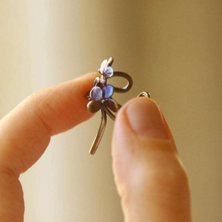 Cuff in silver, Hydrangea, фото 2