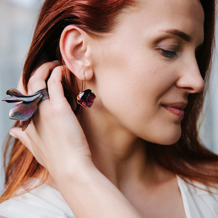 Кольцо-подвеска в серебре Fleur de Magique, Плюмерия, фото 5