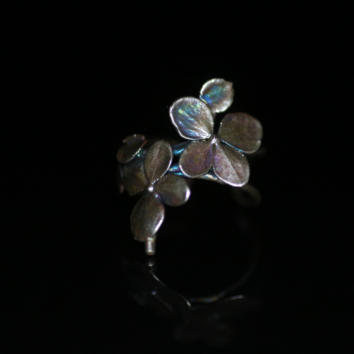 Cuff in silver, Hydrangea, фото 3