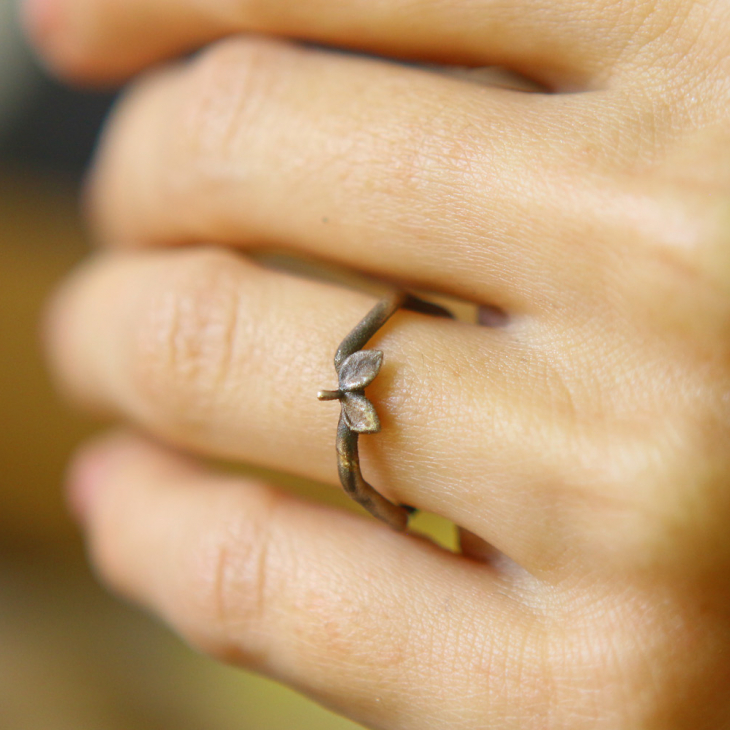 Ring in silver, Hydrangea , фото 1