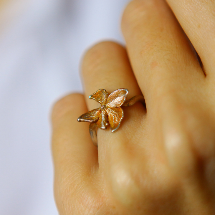 Ring in silver, Hydrangea , фото 4