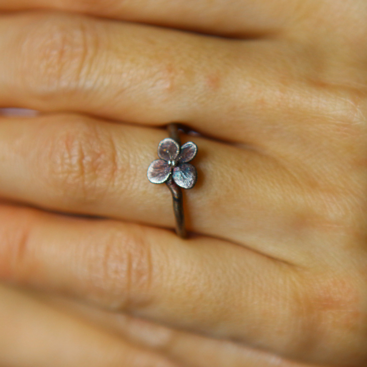 Ring in silver, Hydrangea , фото 2