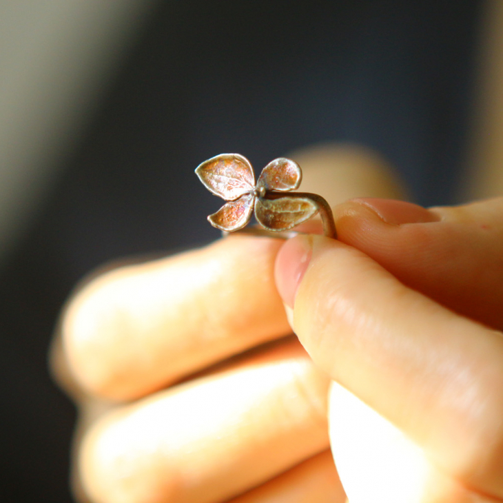 Ring in silver, Hydrangea , фото 3
