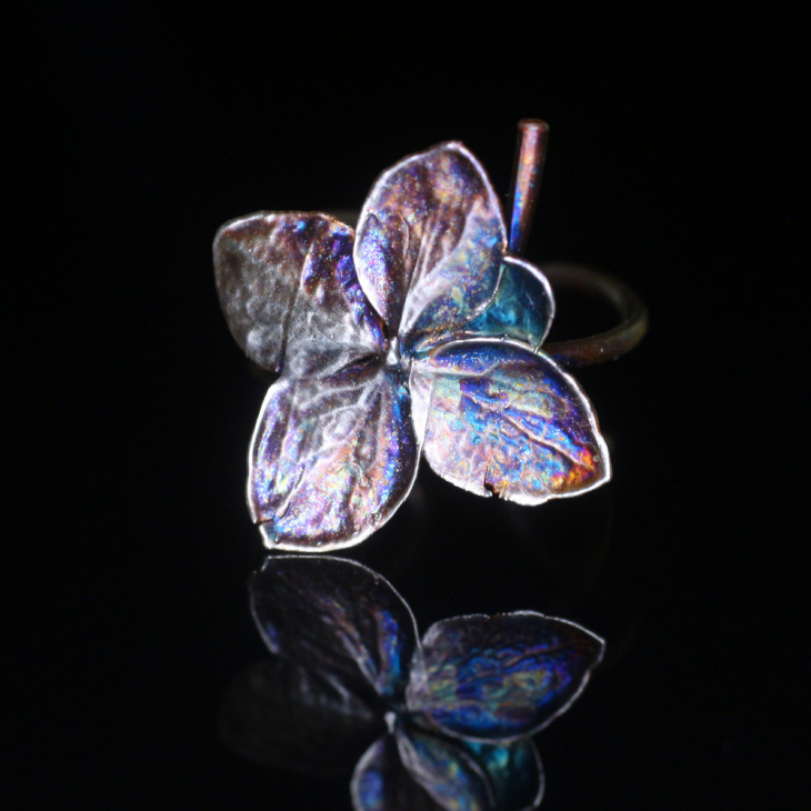 Cuff in silver, Hydrangea , фото 3