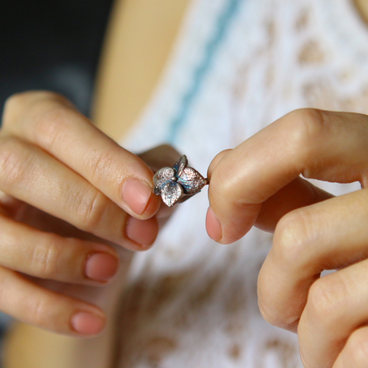 Ring in silver, Hydrangea , фото 2