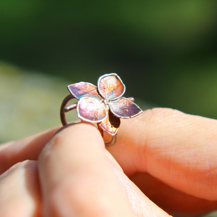 Cuff in silver, Hydrangea , фото 3