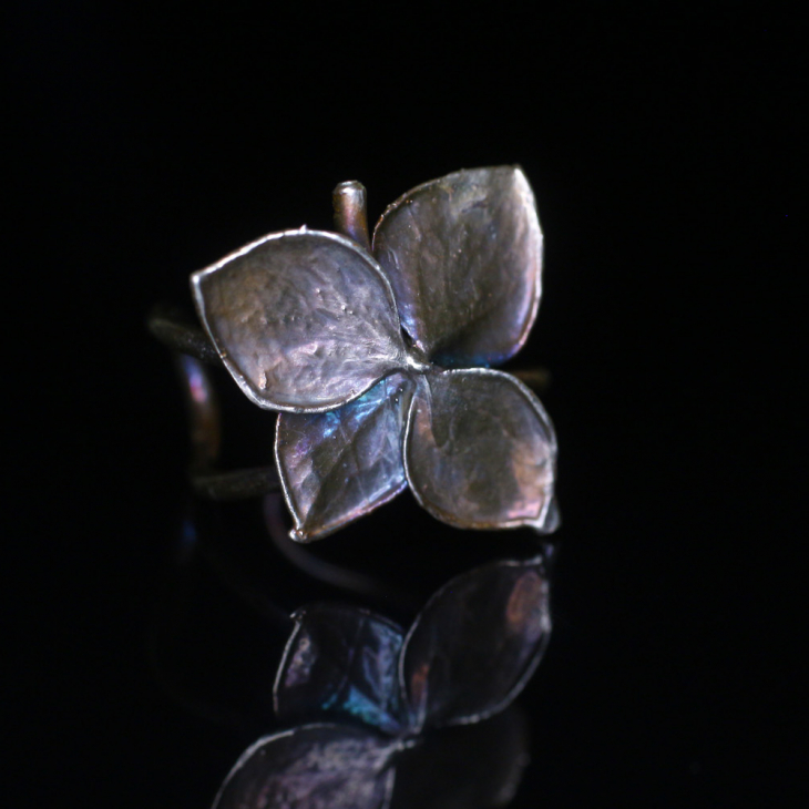 Cuff in silver, Hydrangea , фото 3