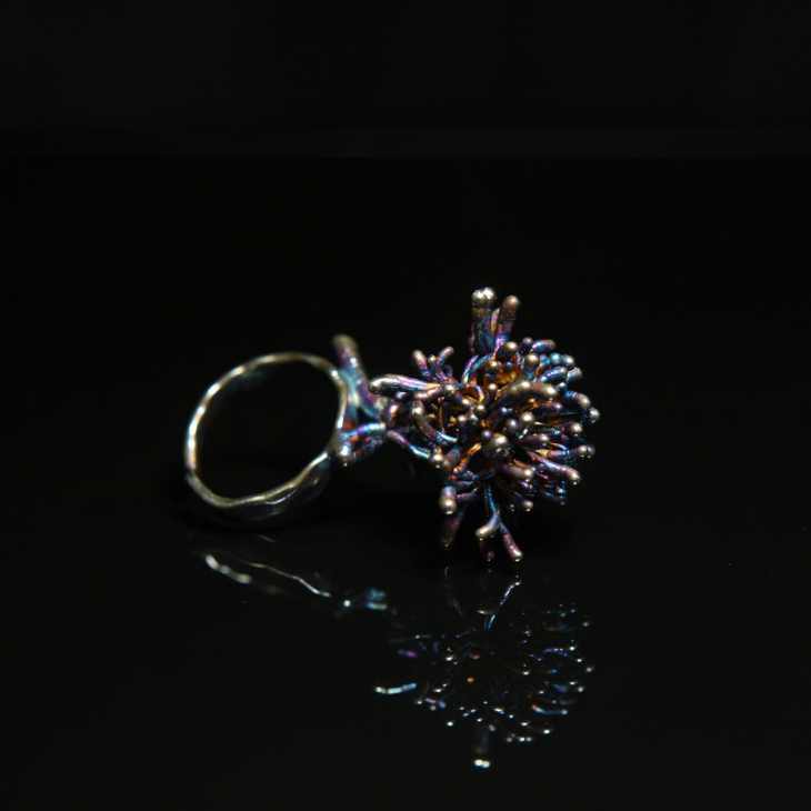 Кольцо в серебре Fleur de Magique, Василек, фото 2