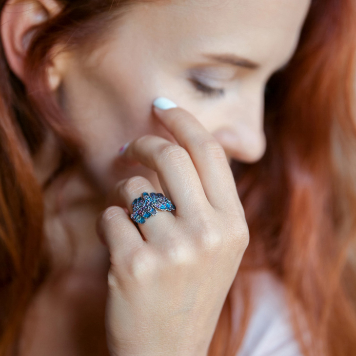 Кольцо в серебре Fern Flower, Папоротник, фото 3