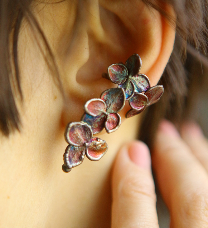 Cuff in silver, Hydrangea, фото 3