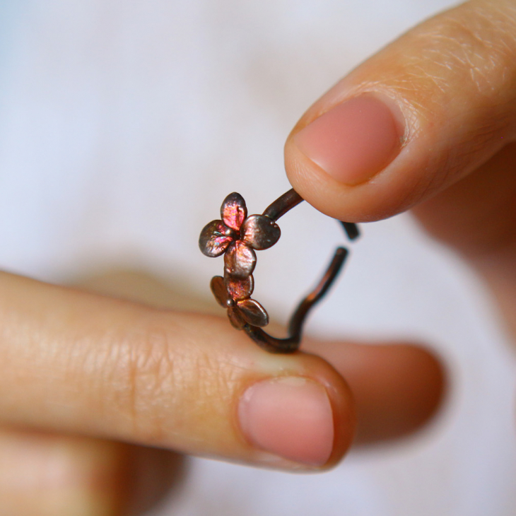 Ring in silver, Hydrangea , фото 3