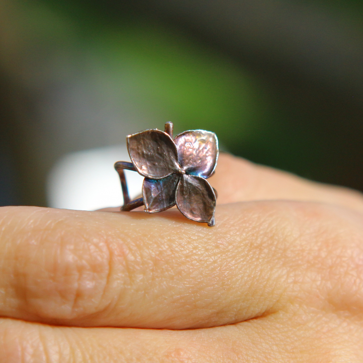 Cuff in silver, Hydrangea , фото 2