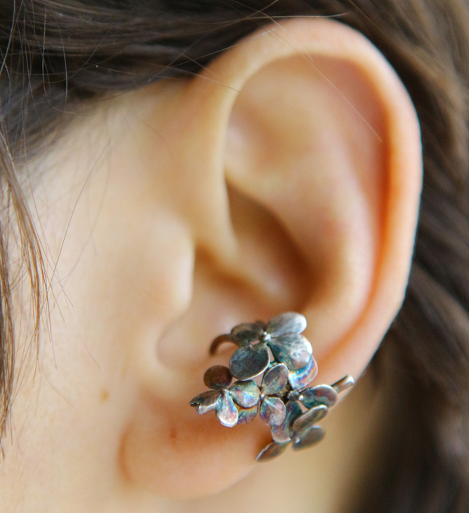 Cuff in silver, Hydrangea, фото 1