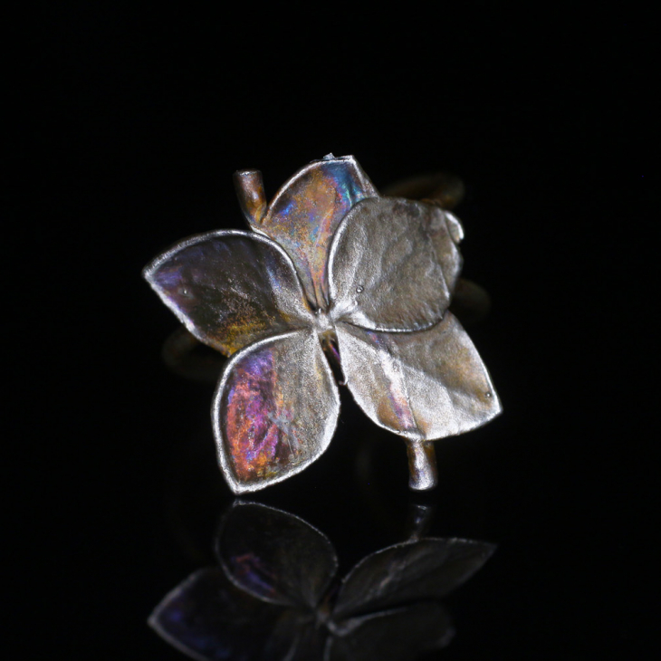 Cuff in silver, Hydrangea , фото 3