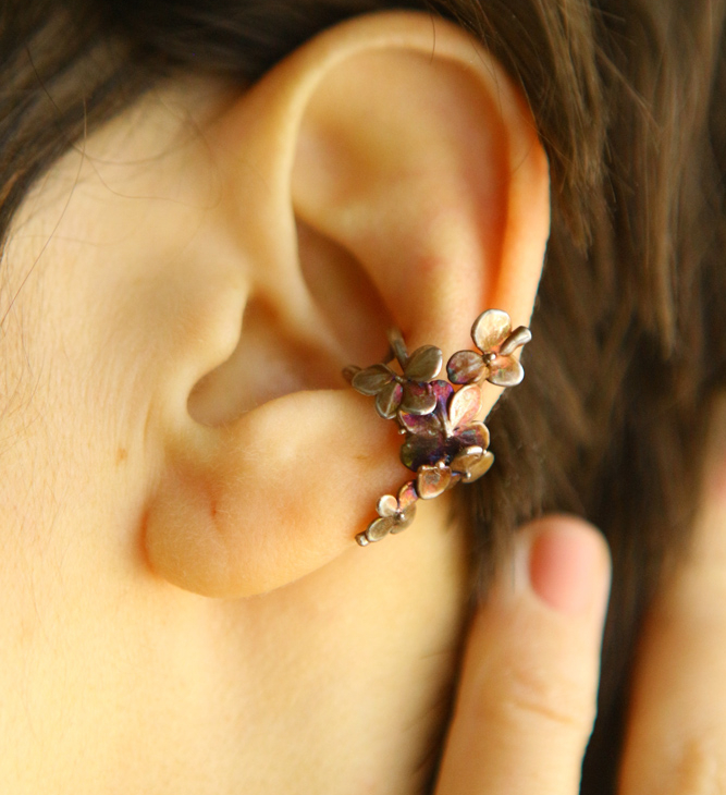 Cuff in silver, Hydrangea, фото 2
