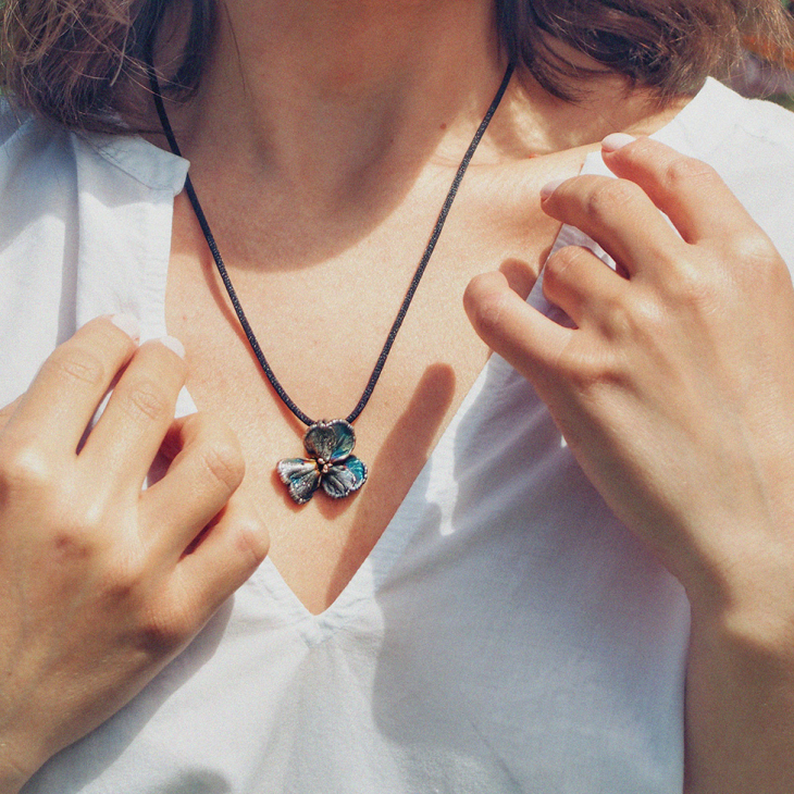 Кулон в серебре Fleur de Magique, Анютины Глазки, фото 3