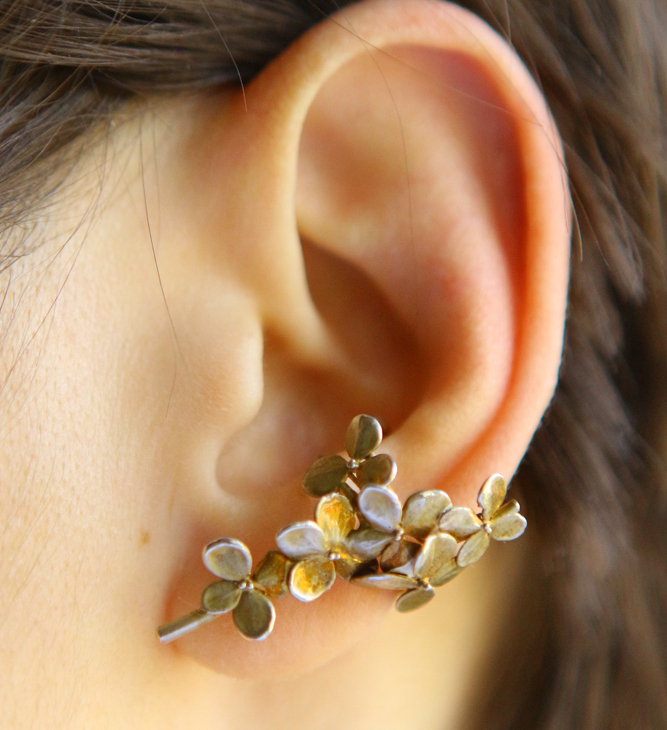 Cuff in silver, Hydrangea, фото 1