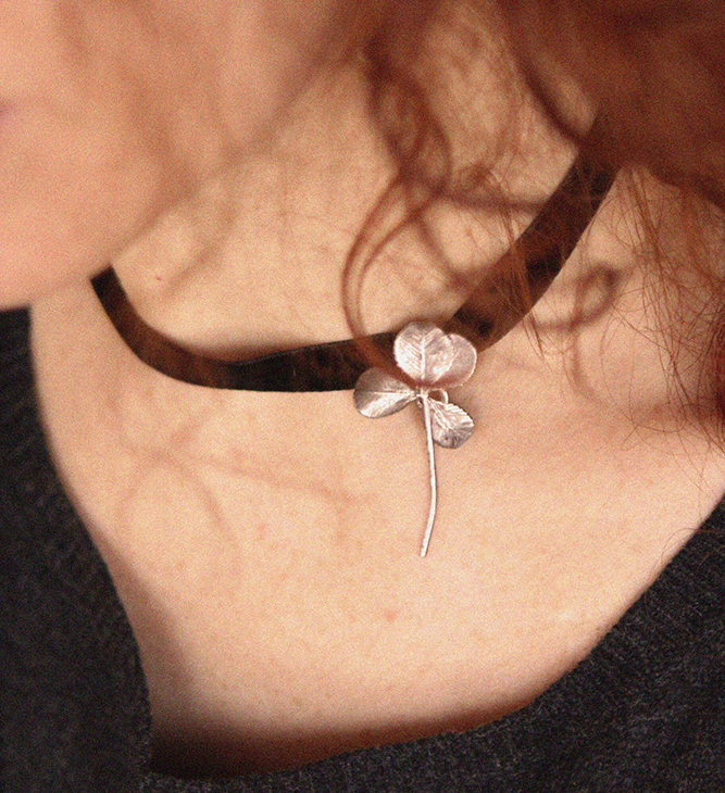 Кулон в серебре, Клевер, фото 2