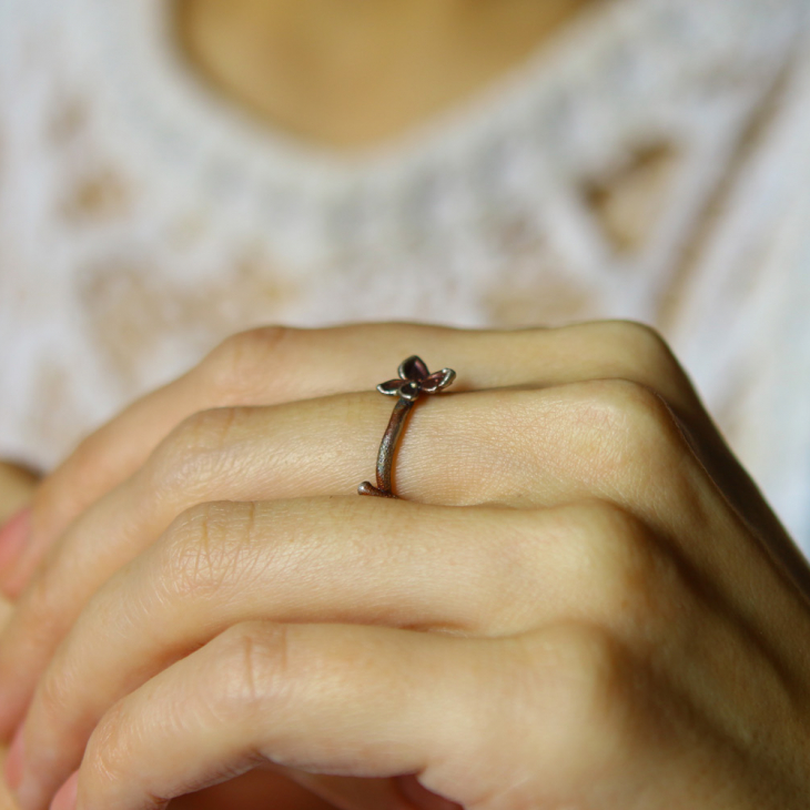 Ring in silver, Hydrangea , фото 3
