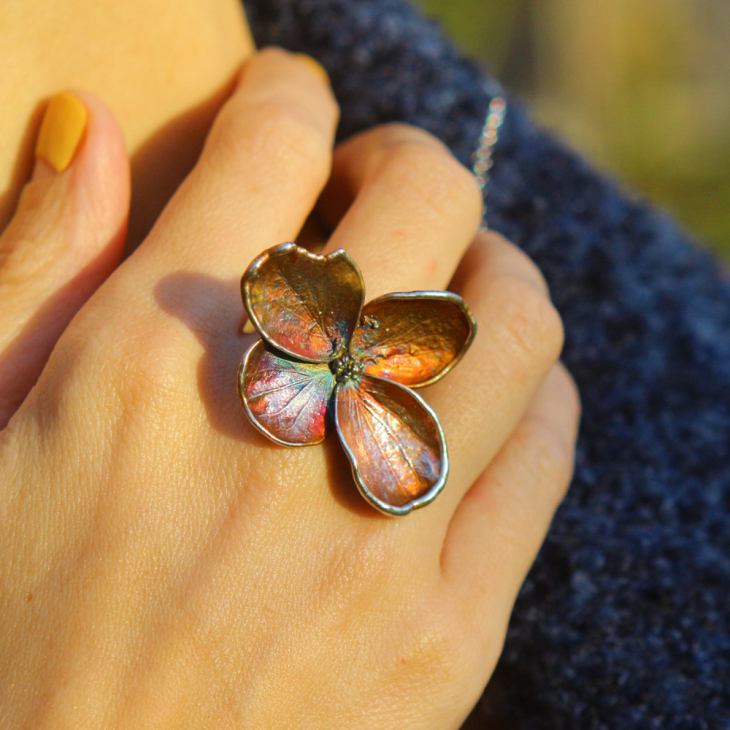 Rings in silver, Hydrangea , фото 2