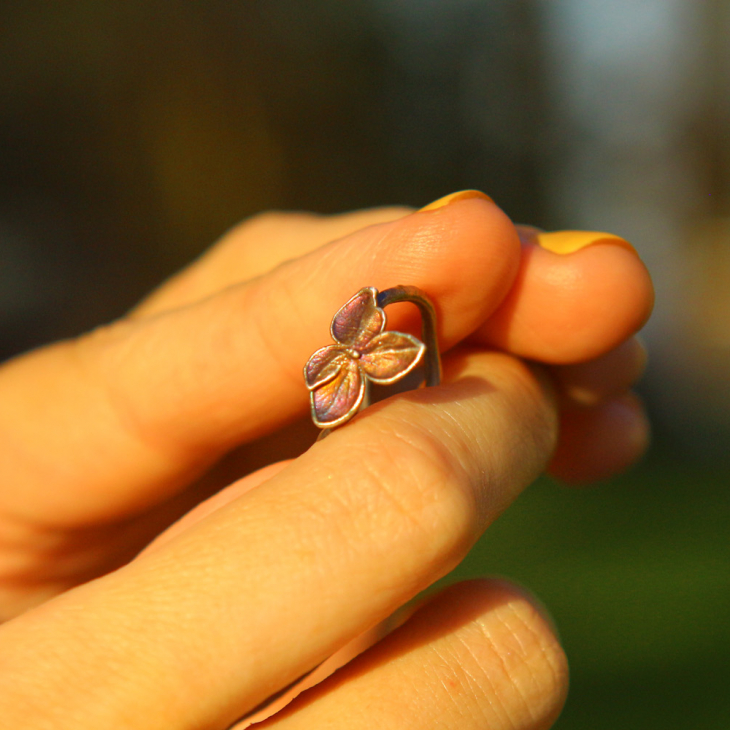 Rings in silver, Hydrangea , фото 4